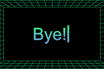 An animation of different languages saying "Bye!"