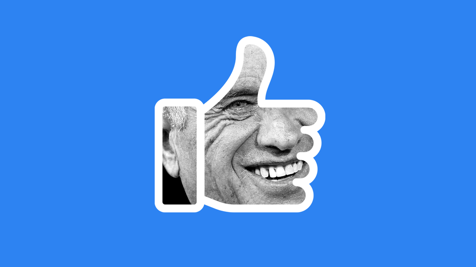 An illustration of Robert F. Kennnedy Jr.'s face inside of a "like" emoji