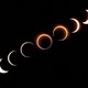 Composite image of nine stages of a total solar eclipse