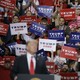 President Donald Trump at a rally in Wisconsin
