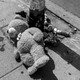 A teddy bear lies at a memorial for a shooting victim in Chicago.