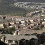 An aerial view of a suburban neighborhood