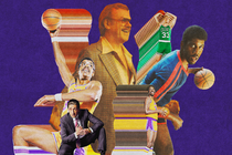 Collage of characters from “Winning Time”