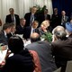 President Barack Obama speaks during a meeting with global leaders