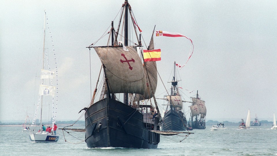 Replicas of Christopher Columbus's ships: La Nina, La Pinta, and La Santa Maria