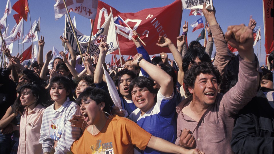 Chileans demonstrating for a "no" vote in the 1988 referendum that signaled the end of Pinochet's rule