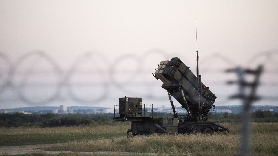 A Patriot missile battery near the Polish-Ukrainian border