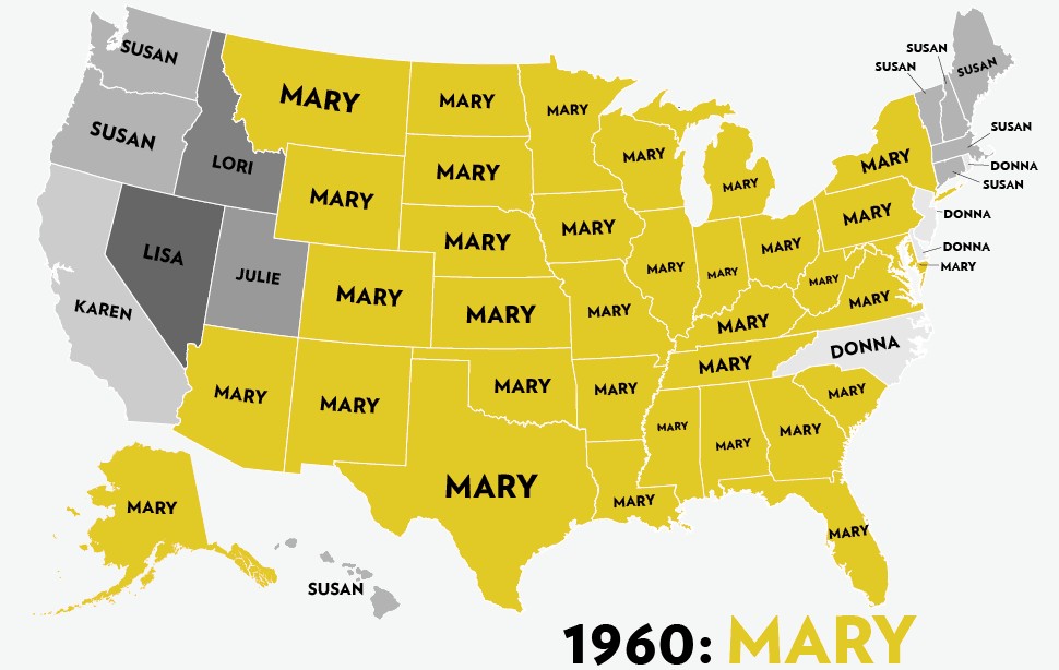 A Wondrous GIF Shows the Most Popular Baby Names for Girls Since 1960 - The  Atlantic
