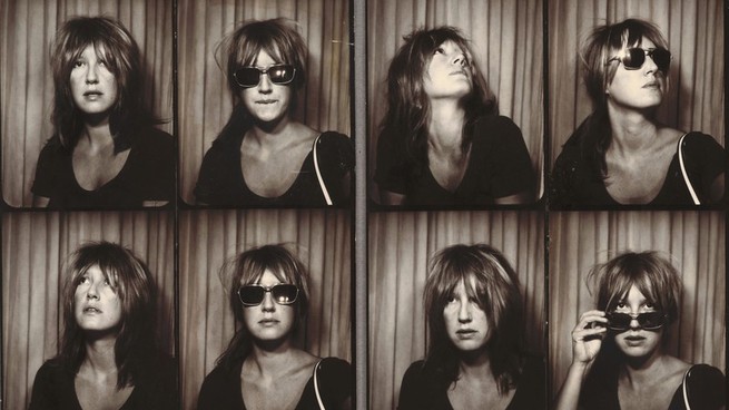 Photo booth pictures of Eve Babitz.