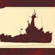 Illustration showing a silhouette of the Phillippines' ship, the Sierra Madre, over a military map