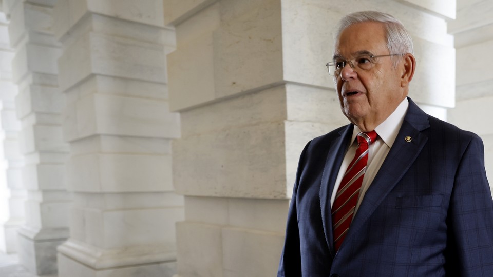 Menendez arrives at the U.S. Capitol