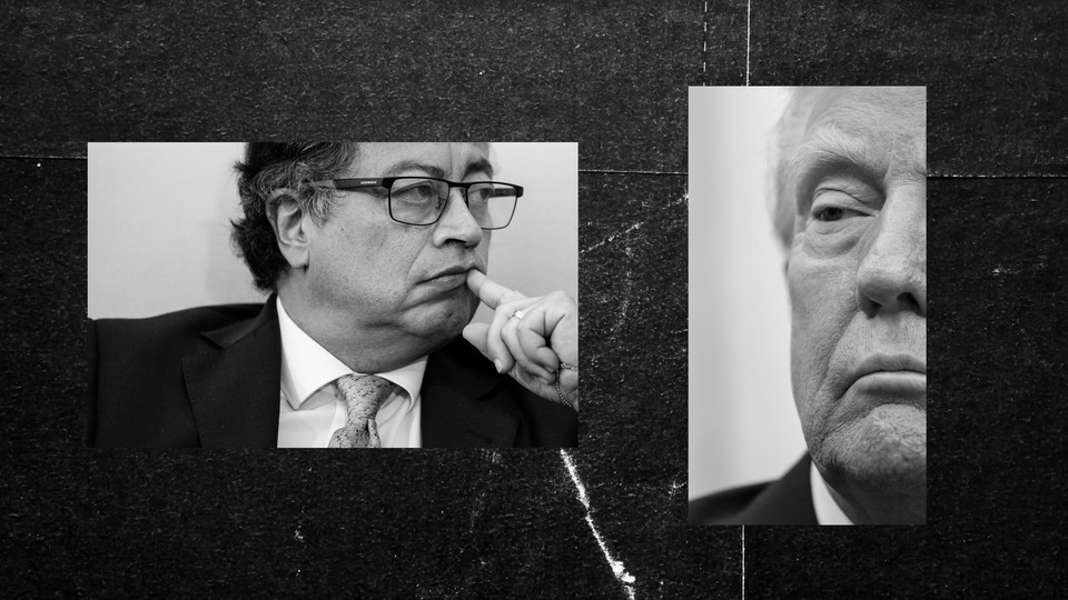 Collage of a photo of Gustavo Petro and Donald Trump