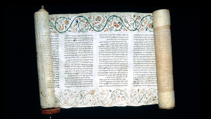 The Book of Esther on a scroll of parchment from the 18th century