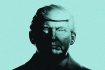 An illustration of Donald Trump as he might appear in chatbot form