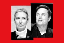 An image of Elon Musk and Alice Weidel, the head of Germany's far-right AfD party