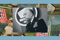 Sergeant-at-Arms William Walker addresses the media at the Pentagon. The image is set into a frame featuring The Experiment’s show art.