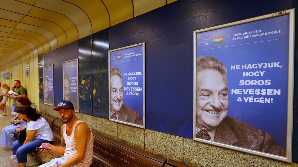 A Hungarian government poster of George Soros