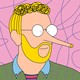 An illustration of a man wearing glasses. He has a Pinocchio nose with a "meh" face on the end of it.