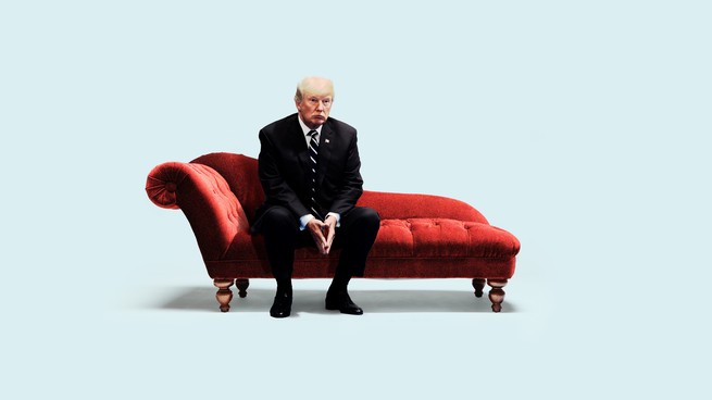 Donald Trump on a couch