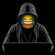 Illustration showing picture of hacker wearing hoodie, but his face is a tears-of-joy emoji