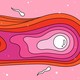 An illustration of an egg "picking" a sperm with fingerlike appendages