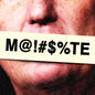 An illustration of the word 'moderate'—with some of its letters replaced by symbols, as though it were an obscenity—placed over Kevin McCarthy's mouth