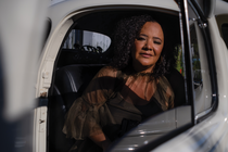 dream hampton in the passenger seat of a car