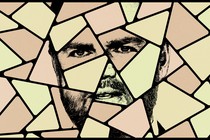 Stained glass illustration of J. D. Vance