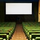 Illustration of an empty movie theater and a blank screen