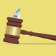 Illustration of a gavel with a voting box on top