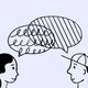 Illustration of two strangers talking