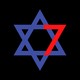 A Star of David with a red 7 in it