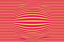 Illustration of a bump in a background of horizontal red and yellow stripes