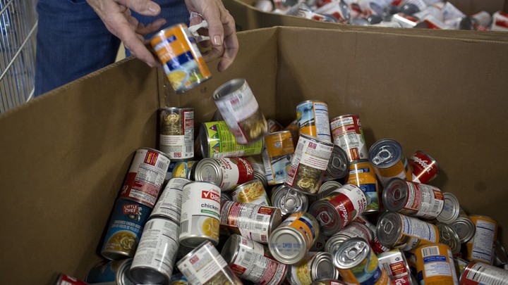 A box of canned food