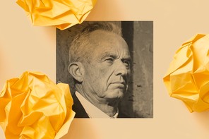 A black-and-white portrait of Robert F. Kennedy Jr.