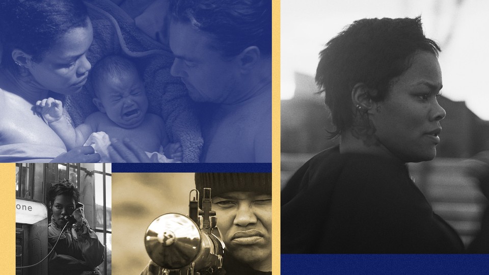 Stills of Perfidia (played by Teyana Taylor) from "One Battle After Another"