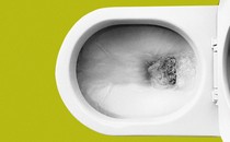 A toilet being flushed