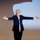 France's National Front leader Marine Le Pen gestures after a recent speech.