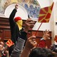 Protesters at Macedonia's parliament