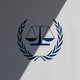 Photo of the sign with the official logo and inscription of the International Criminal Court