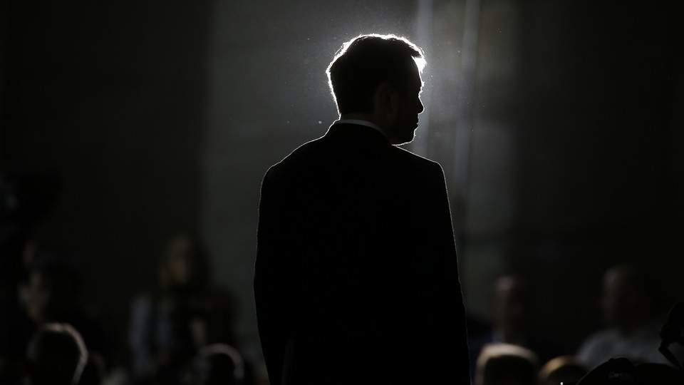 The silhouette of Elon Musk