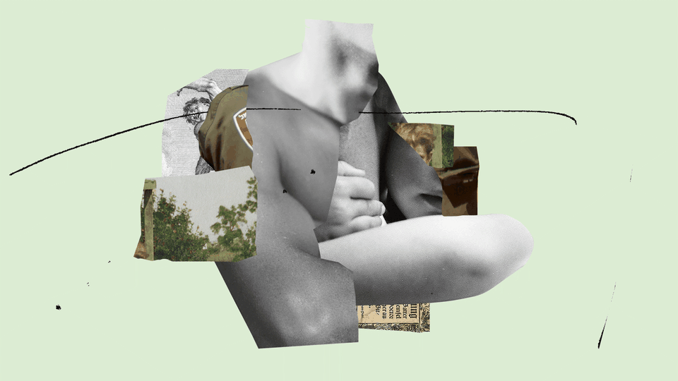 collage of body parts and military uniform