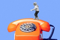 photo of a child walking on top of a landline
