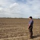 A soybean farmer looks out at his field in Wilton, Iowa.