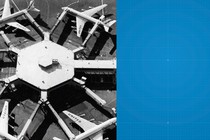 An airplane and a drafting grid