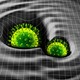 An illustration of coronavirus spike proteins