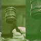 Three images of a hand holding a gavel