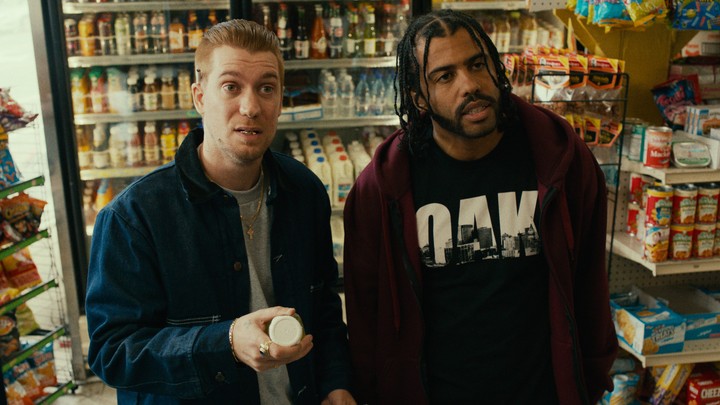 Rafael Calas and Daveed Diggs as Miles and Collin in 'Blindspotting'
