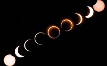 Composite image of nine stages of a total solar eclipse