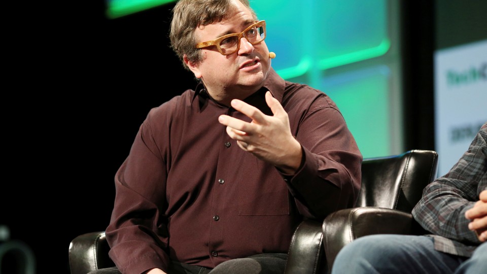 Reid Hoffman speaks at TechCrunch Disrupt in 2016